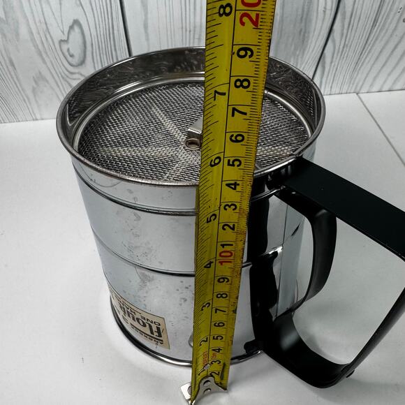 Vintage Androck Stainless  Silver & Black Flour Sifter NOS - Picture 8 of 8